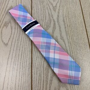 802 Club Room Men's Tie Austine Plaid 650 Pink Multi $55 Polyester